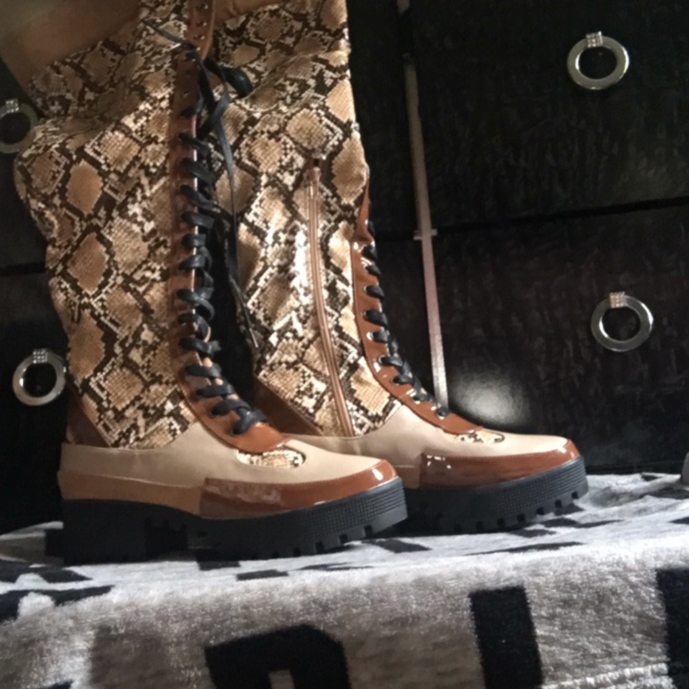 Over the knee snake skin boots never worn